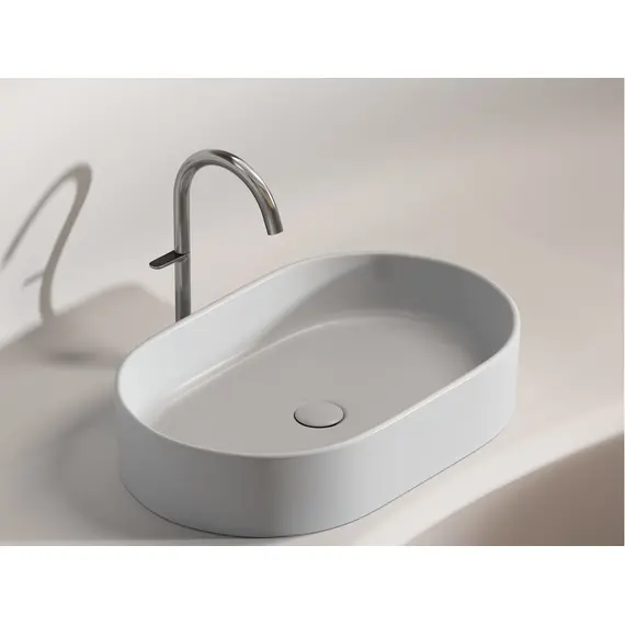 УМЫВАЛЬНИК ЧАША НАКЛАДНАЯ ОВАЛЬНАЯ CERAMICA NOVA ELEMENT (ЦВЕТ СЕРЫЙ МАТОВЫЙ) 608*385*122ММ