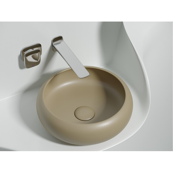 УМЫВАЛЬНИК ЧАША НАКЛАДНАЯ КРУГЛАЯ CERAMICA NOVA ELEMENT (ЦВЕТ КАПУЧИНО МАТОВЫЙ) 360*360*120ММ