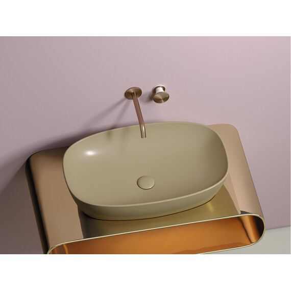 УМЫВАЛЬНИК ЧАША НАКЛАДНАЯ ОВАЛЬНАЯ CERAMICA NOVA ELEMENT (ЦВЕТ КАПУЧИНО МАТОВЫЙ) 600*380*138ММ