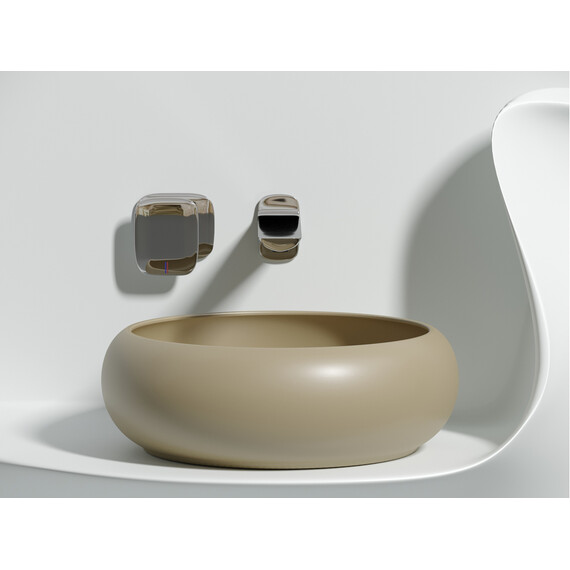 УМЫВАЛЬНИК ЧАША НАКЛАДНАЯ КРУГЛАЯ CERAMICA NOVA ELEMENT (ЦВЕТ КАПУЧИНО МАТОВЫЙ) 360*360*120ММ