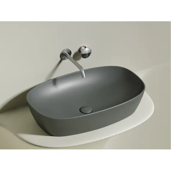 УМЫВАЛЬНИК ЧАША НАКЛАДНАЯ ОВАЛЬНАЯ CERAMICA NOVA ELEMENT (ЦВЕТ АНТРАЦИТ МАТОВЫЙ) 600*380*138ММ