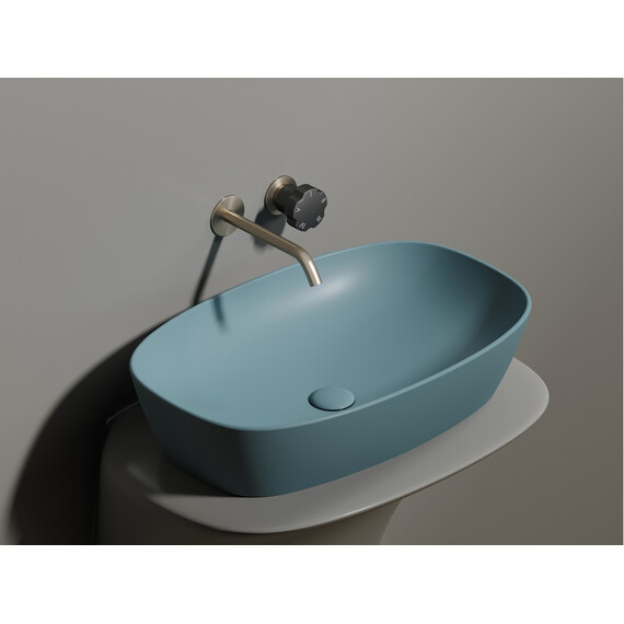 УМЫВАЛЬНИК ЧАША НАКЛАДНАЯ ОВАЛЬНАЯ CERAMICA NOVA ELEMENT (ЦВЕТ ЗЕЛЕНЫЙ МАТОВЫЙ) 600*380*138ММ