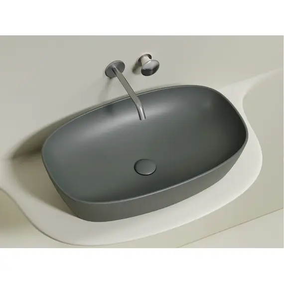 УМЫВАЛЬНИК ЧАША НАКЛАДНАЯ ОВАЛЬНАЯ CERAMICA NOVA ELEMENT (ЦВЕТ АНТРАЦИТ МАТОВЫЙ) 600*380*138ММ