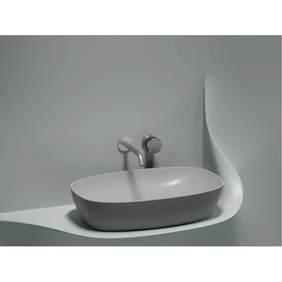 УМЫВАЛЬНИК ЧАША НАКЛАДНАЯ ОВАЛЬНАЯ CERAMICA NOVA ELEMENT (ЦВЕТ СЕРЫЙ МАТОВЫЙ) 600*380*138ММ