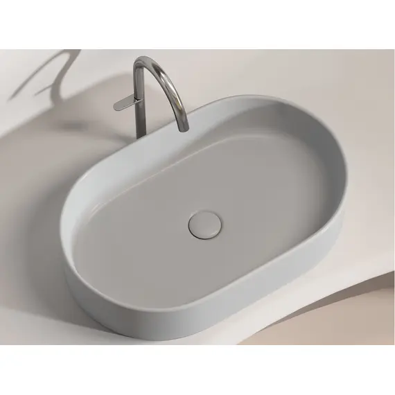 УМЫВАЛЬНИК ЧАША НАКЛАДНАЯ ОВАЛЬНАЯ CERAMICA NOVA ELEMENT (ЦВЕТ СЕРЫЙ МАТОВЫЙ) 608*385*122ММ