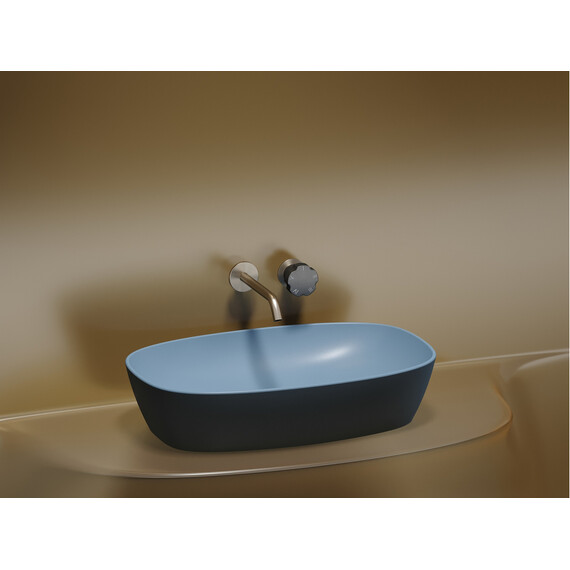 УМЫВАЛЬНИК ЧАША НАКЛАДНАЯ ОВАЛЬНАЯ CERAMICA NOVA ELEMENT (ЦВЕТ ГОЛУБОЙ МАТОВЫЙ) 600*380*138ММ