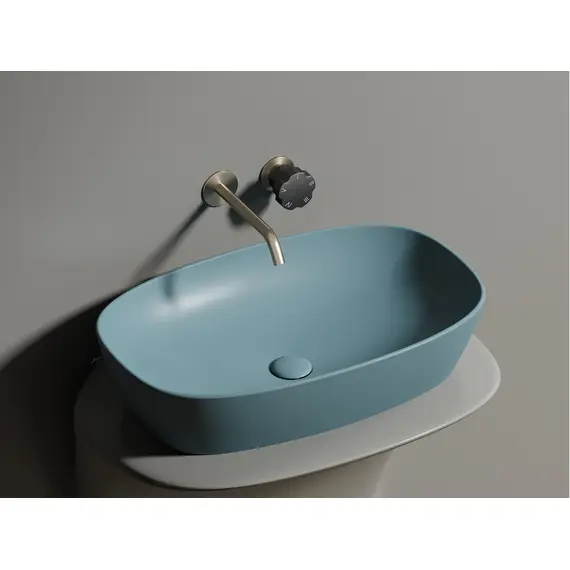 УМЫВАЛЬНИК ЧАША НАКЛАДНАЯ ОВАЛЬНАЯ CERAMICA NOVA ELEMENT (ЦВЕТ ЗЕЛЕНЫЙ МАТОВЫЙ) 600*380*138ММ