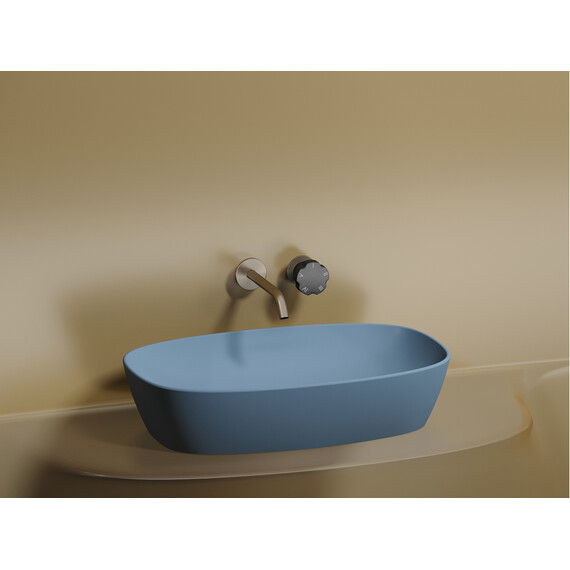 УМЫВАЛЬНИК ЧАША НАКЛАДНАЯ ОВАЛЬНАЯ CERAMICA NOVA ELEMENT (ЦВЕТ ГОЛУБОЙ МАТОВЫЙ) 600*380*138ММ