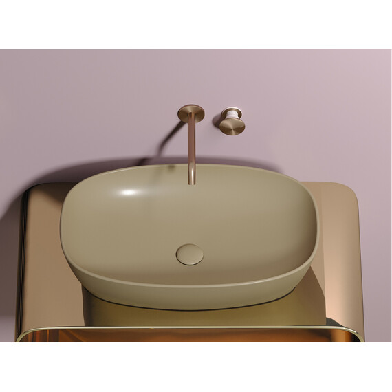 УМЫВАЛЬНИК ЧАША НАКЛАДНАЯ ОВАЛЬНАЯ CERAMICA NOVA ELEMENT (ЦВЕТ КАПУЧИНО МАТОВЫЙ) 600*380*138ММ