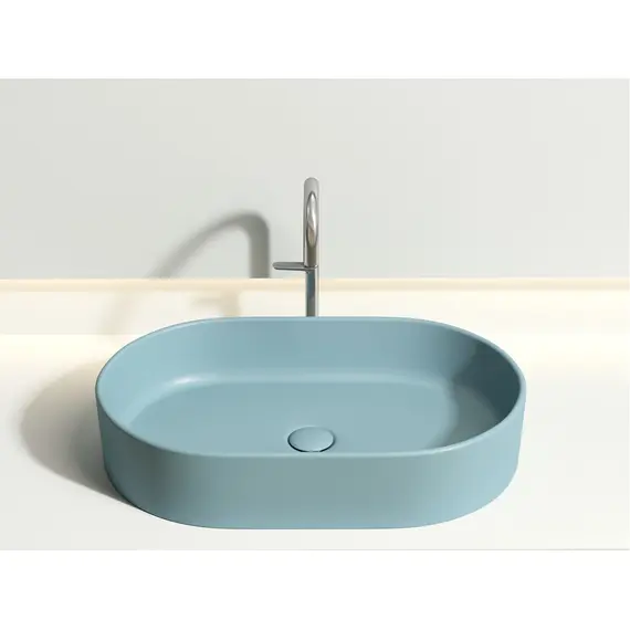 УМЫВАЛЬНИК ЧАША НАКЛАДНАЯ ОВАЛЬНАЯ CERAMICA NOVA ELEMENT 608X385X122 ММ, ЗЕЛЕНЫЙ МАТОВЫЙ