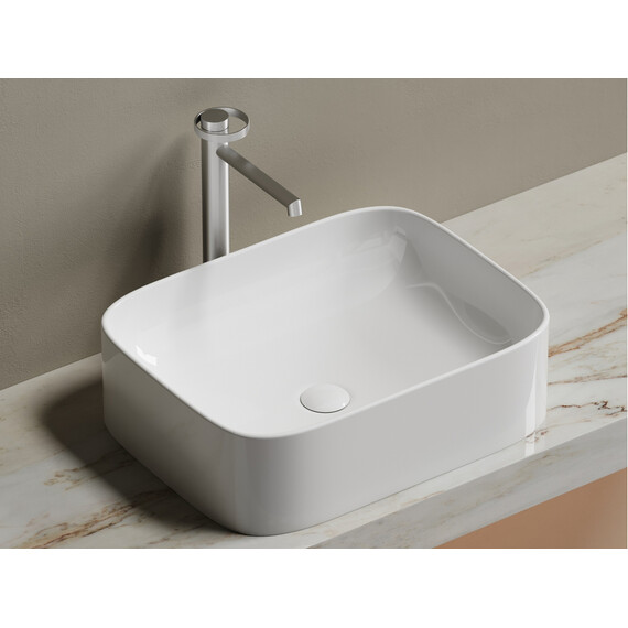 УМЫВАЛЬНИК ЧАША НАКЛАДНАЯ ПРЯМОУГОЛЬНАЯ CERAMICA NOVA ELEMENT 505*380*150ММ БЕЛЫЙ ГЛЯНЦЕВЫЙ