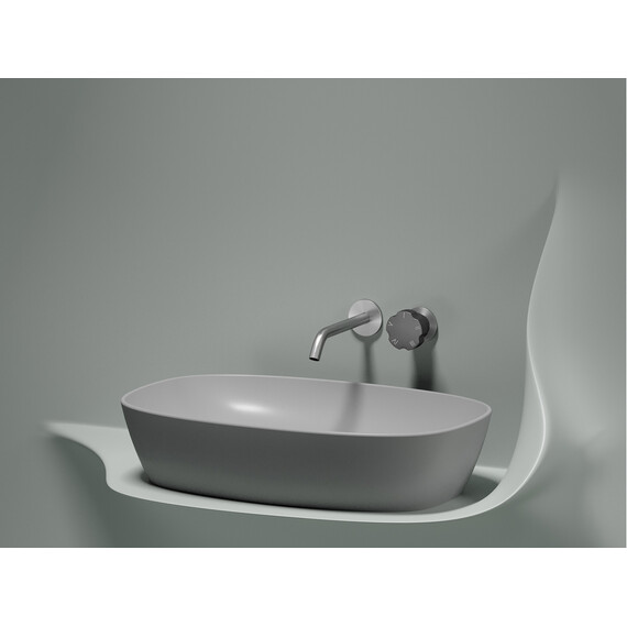 УМЫВАЛЬНИК ЧАША НАКЛАДНАЯ ОВАЛЬНАЯ CERAMICA NOVA ELEMENT (ЦВЕТ СЕРЫЙ МАТОВЫЙ) 600*380*138ММ
