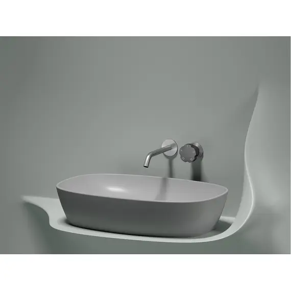 УМЫВАЛЬНИК ЧАША НАКЛАДНАЯ ОВАЛЬНАЯ CERAMICA NOVA ELEMENT (ЦВЕТ СЕРЫЙ МАТОВЫЙ) 600*380*138ММ