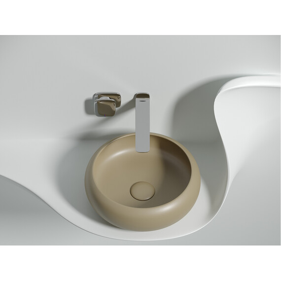 УМЫВАЛЬНИК ЧАША НАКЛАДНАЯ КРУГЛАЯ CERAMICA NOVA ELEMENT (ЦВЕТ КАПУЧИНО МАТОВЫЙ) 360*360*120ММ