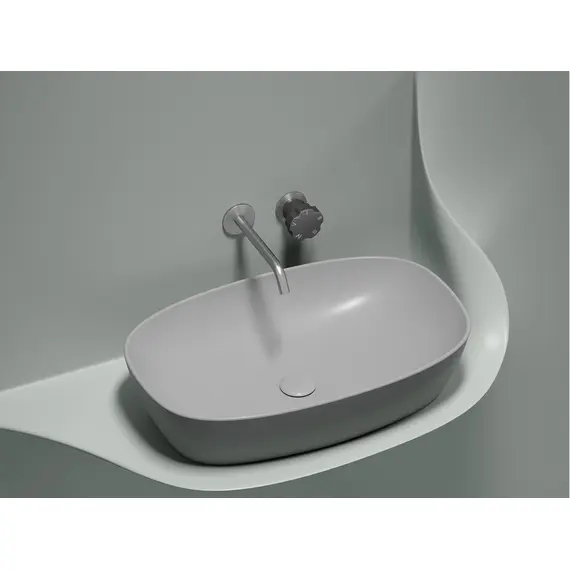 УМЫВАЛЬНИК ЧАША НАКЛАДНАЯ ОВАЛЬНАЯ CERAMICA NOVA ELEMENT (ЦВЕТ СЕРЫЙ МАТОВЫЙ) 600*380*138ММ