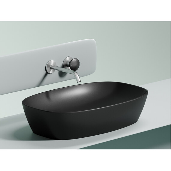 УМЫВАЛЬНИК ЧАША НАКЛАДНАЯ ОВАЛЬНАЯ CERAMICA NOVA ELEMENT (ЦВЕТ ЧЕРНЫЙ МАТОВЫЙ) 600*380*138ММ
