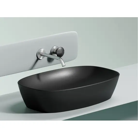 УМЫВАЛЬНИК ЧАША НАКЛАДНАЯ ОВАЛЬНАЯ CERAMICA NOVA ELEMENT (ЦВЕТ ЧЕРНЫЙ МАТОВЫЙ) 600*380*138ММ