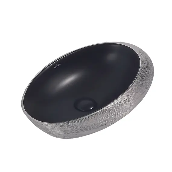 РАКОВИНА НАКЛАДНАЯ ABBER BEQUEM AC2107BS ЧЕРНАЯ МАТОВАЯ С СЕРЕБРОМ