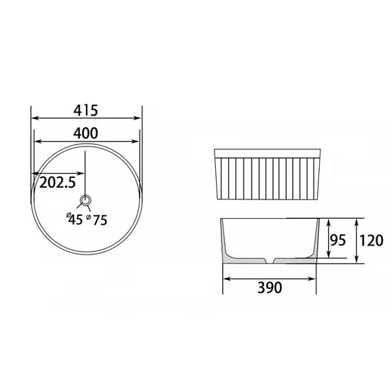РАКОВИНА НАКЛАДНАЯ ABBER BEQUEM AC2114 БЕЛАЯ