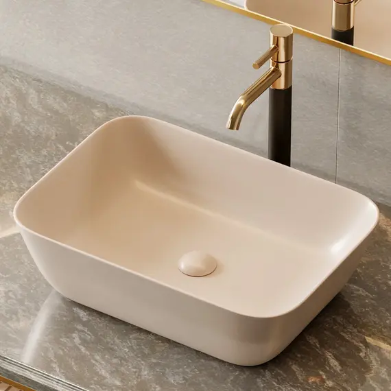 РАКОВИНА НАКЛАДНАЯ ABBER RECHTECK AC2200MBE СВЕТЛО-БЕЖЕВАЯ МАТОВАЯ