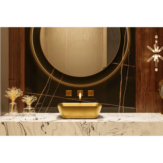 РАКОВИНА НАКЛАДНАЯ ABBER RECHTECK AC2200MMG ЗОЛОТО МАТОВОЕ