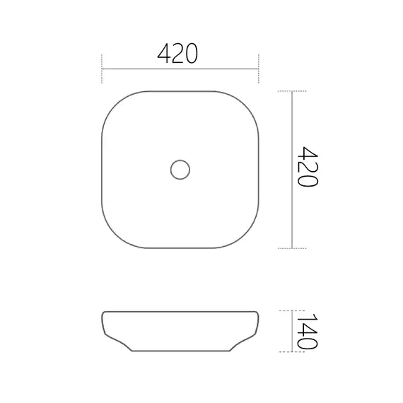 РАКОВИНА НАКЛАДНАЯ ABBER RECHTECK AC2217MB ЧЕРНАЯ МАТОВАЯ