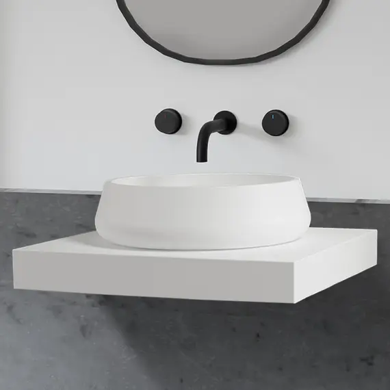 РАКОВИНА НАКЛАДНАЯ ABBER STEIN AS2605 БЕЛАЯ МАТОВАЯ