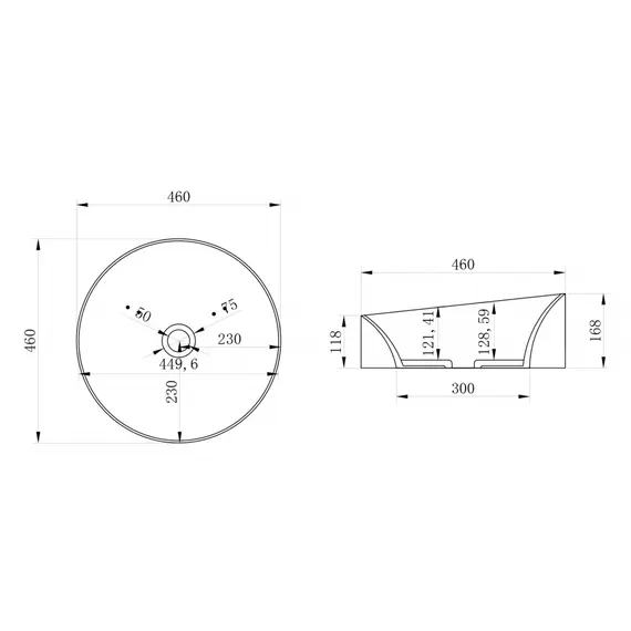 РАКОВИНА НАКЛАДНАЯ ABBER STEIN AS2607 БЕЛАЯ МАТОВАЯ