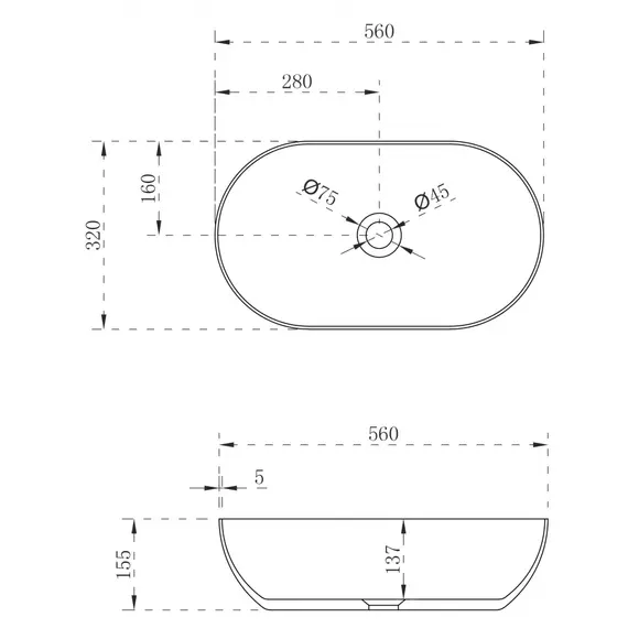 РАКОВИНА НАКЛАДНАЯ ABBER STEIN AS2611 БЕЛАЯ МАТОВАЯ
