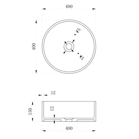РАКОВИНА НАКЛАДНАЯ ABBER STEIN AS2612 БЕЛАЯ МАТОВАЯ