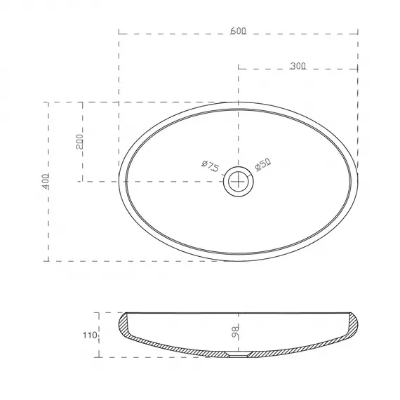 РАКОВИНА НАКЛАДНАЯ ABBER STEIN AS2614 БЕЛАЯ МАТОВАЯ
