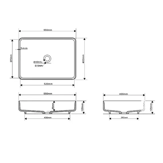 РАКОВИНА НАКЛАДНАЯ ABBER STEIN AS2629 БЕЛАЯ МАТОВАЯ