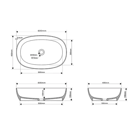 РАКОВИНА НАКЛАДНАЯ ABBER STEIN AS2633 БЕЛАЯ МАТОВАЯ