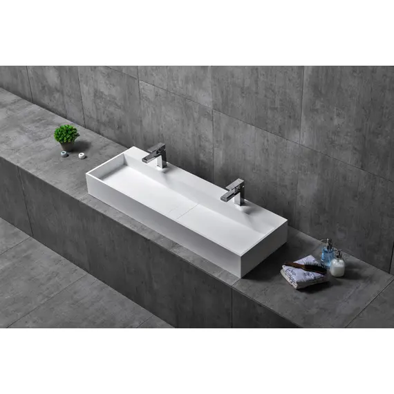 РАКОВИНА НАКЛАДНАЯ ABBER STEIN AS2642 ДВОЙНАЯ, БЕЛАЯ МАТОВАЯ