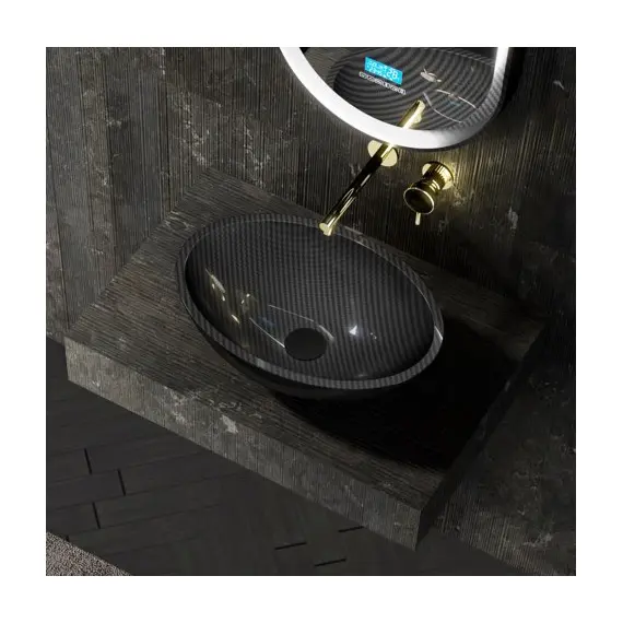 РАКОВИНА НАКЛАДНАЯ КАРБОНОВАЯ ABBER KARBON AK2042 ЧЕРНАЯ