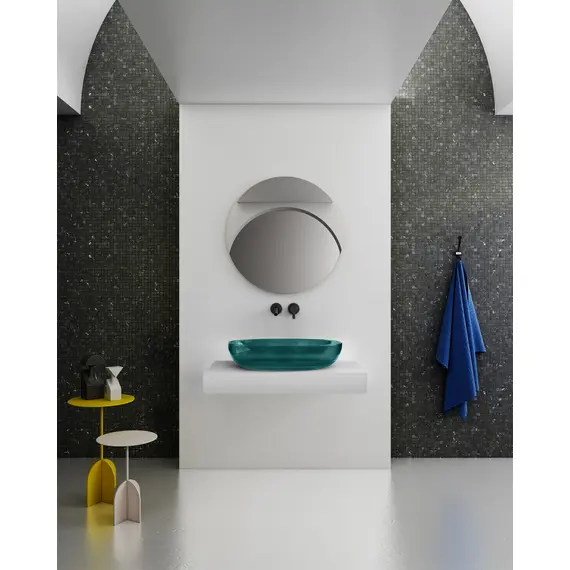 РАКОВИНА НАКЛАДНАЯ ПРОЗРАЧНАЯ ABBER KRISTALL AT2801AQUAMARIN БИРЮЗОВАЯ