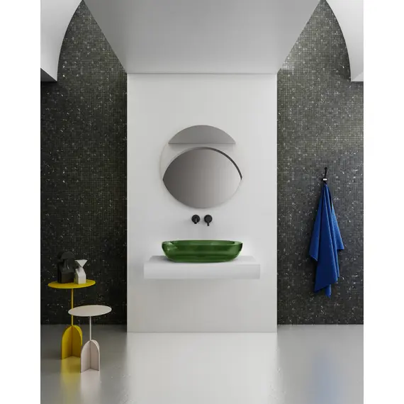 РАКОВИНА НАКЛАДНАЯ ПРОЗРАЧНАЯ ABBER KRISTALL AT2801EMERALD ЗЕЛЕНАЯ