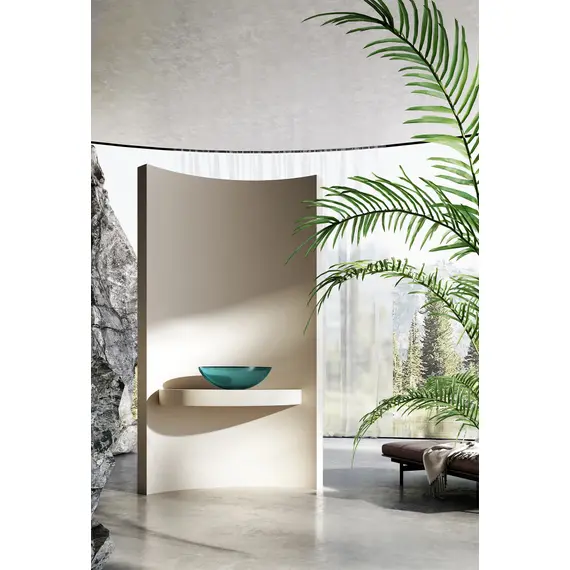 РАКОВИНА НАКЛАДНАЯ ПРОЗРАЧНАЯ ABBER KRISTALL AT2802AQUAMARIN БИРЮЗОВАЯ