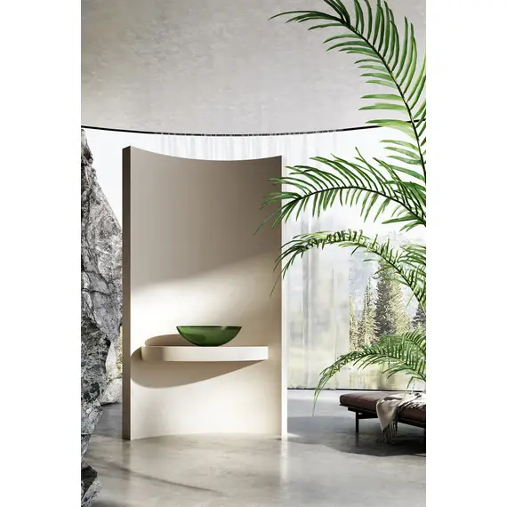 РАКОВИНА НАКЛАДНАЯ ПРОЗРАЧНАЯ ABBER KRISTALL AT2802EMERALD ЗЕЛЕНАЯ