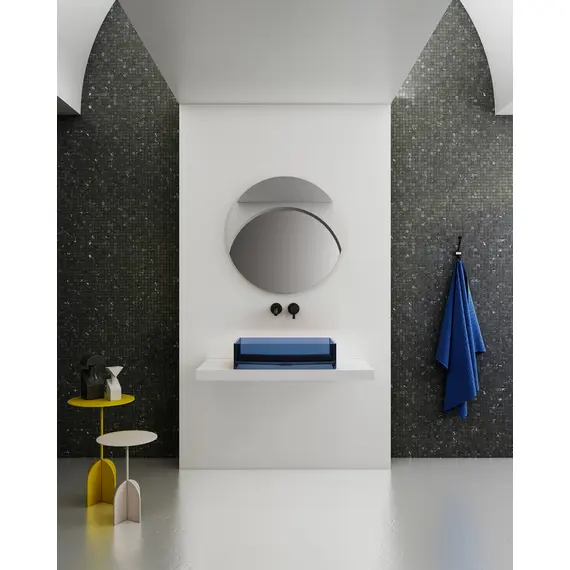 РАКОВИНА НАКЛАДНАЯ ПРОЗРАЧНАЯ ABBER KRISTALL AT2803SAPHIR СИНЯЯ