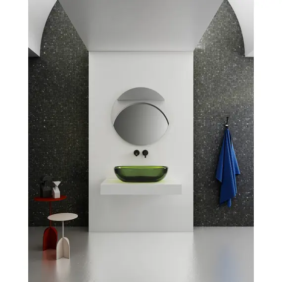 РАКОВИНА НАКЛАДНАЯ ПРОЗРАЧНАЯ ABBER KRISTALL AT2805EMERALD ЗЕЛЕНАЯ