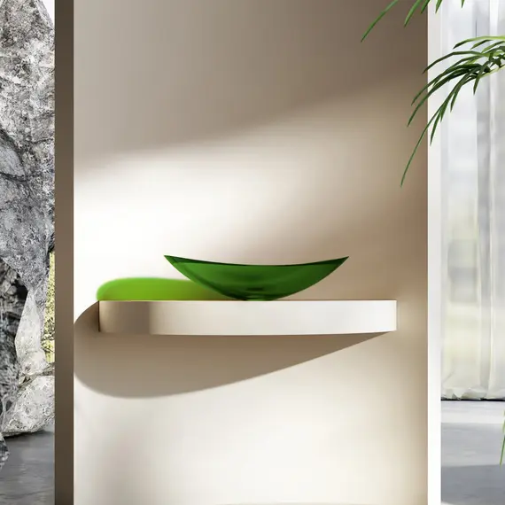 РАКОВИНА НАКЛАДНАЯ ПРОЗРАЧНАЯ ABBER KRISTALL AT2808EMERALD ЗЕЛЕНАЯ