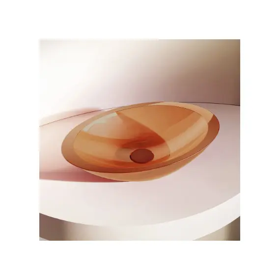 РАКОВИНА НАКЛАДНАЯ ПРОЗРАЧНАЯ ABBER KRISTALL AT2810TOPAS ОРАНЖЕВАЯ