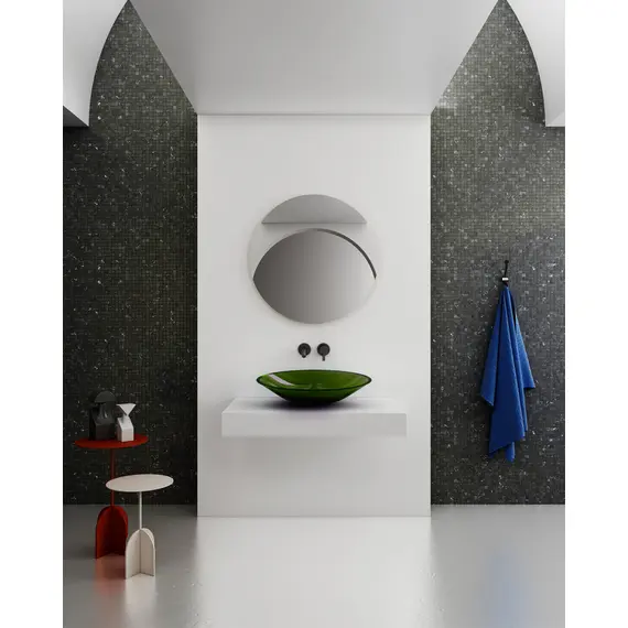 РАКОВИНА НАКЛАДНАЯ ПРОЗРАЧНАЯ ABBER KRISTALL AT2812EMERALD ЗЕЛЕНАЯ