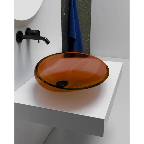 РАКОВИНА НАКЛАДНАЯ ПРОЗРАЧНАЯ ABBER KRISTALL AT2812OPAL КОРИЧНЕВАЯ