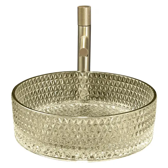 РАКОВИНА НАКЛАДНАЯ СТЕКЛЯННАЯ ABBER GLAS AK2301GG ЗОЛОТО