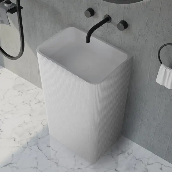 РАКОВИНА ОТДЕЛЬНОСТОЯЩАЯ ABBER STEIN AS2505-H БЕЛАЯ МАТОВАЯ