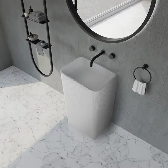 РАКОВИНА ОТДЕЛЬНОСТОЯЩАЯ ABBER STEIN AS2505-H БЕЛАЯ МАТОВАЯ