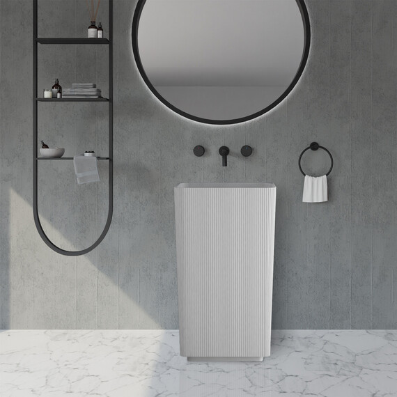 РАКОВИНА ОТДЕЛЬНОСТОЯЩАЯ ABBER STEIN AS2505-H БЕЛАЯ МАТОВАЯ