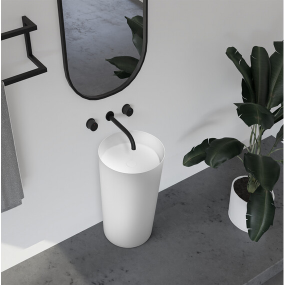 РАКОВИНА ОТДЕЛЬНОСТОЯЩАЯ ABBER STEIN AS2506 БЕЛАЯ МАТОВАЯ